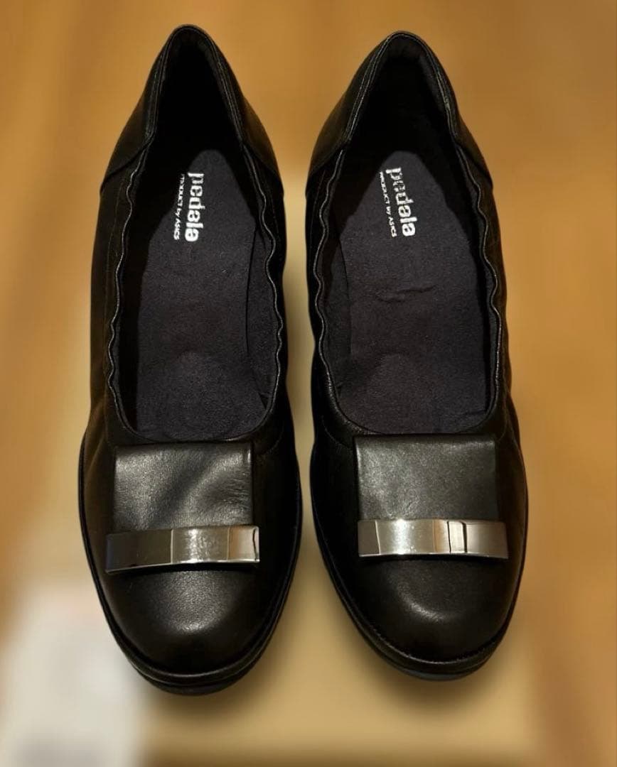 新品　23.0 黒靴アシックス　ペダラ　レディース　日本製