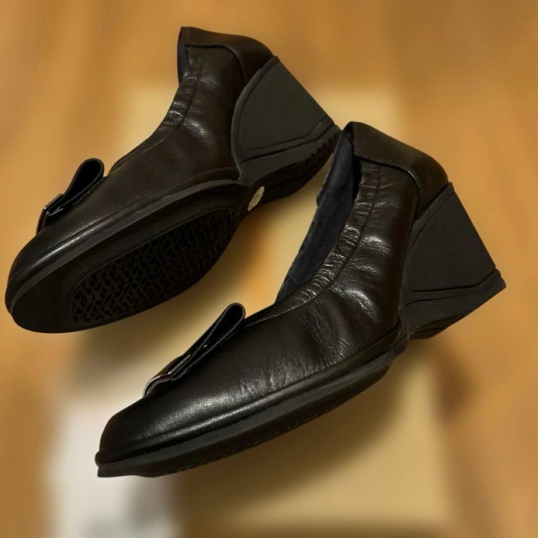 新品　23.0 黒靴アシックス　ペダラ　レディース　日本製