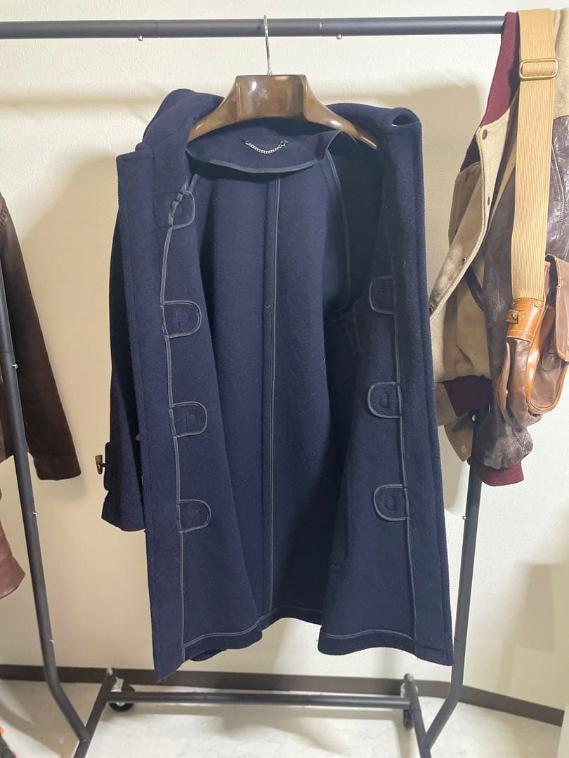 90s オールドburberrysダッフルコート ネイビー 襟付き
