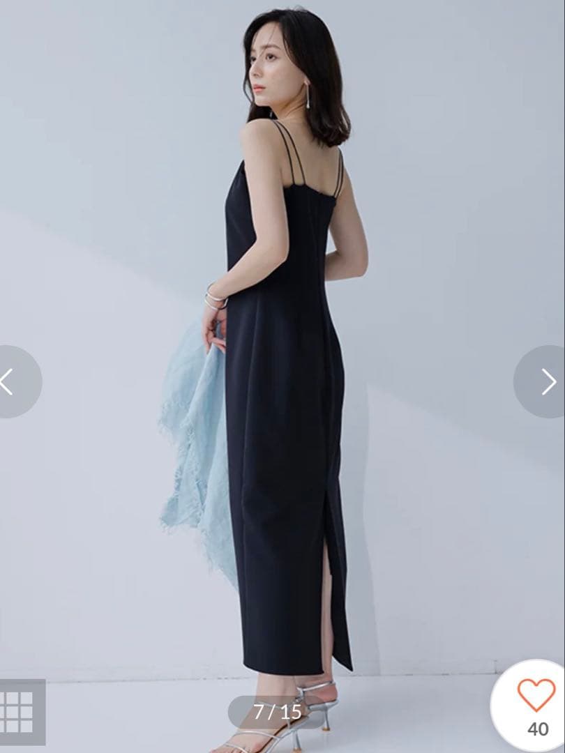 新品未使用　アニュアンスanuans ダブルストラップナローキャミワンピース M