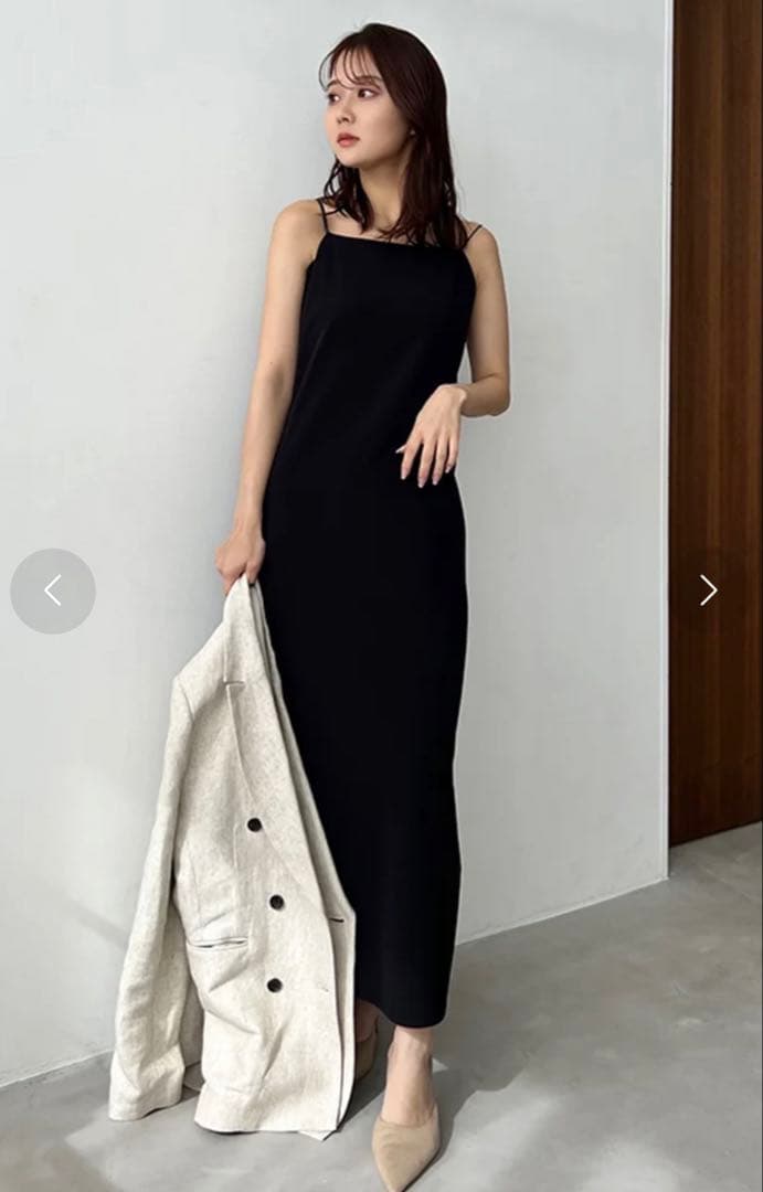 新品未使用　アニュアンスanuans ダブルストラップナローキャミワンピース M