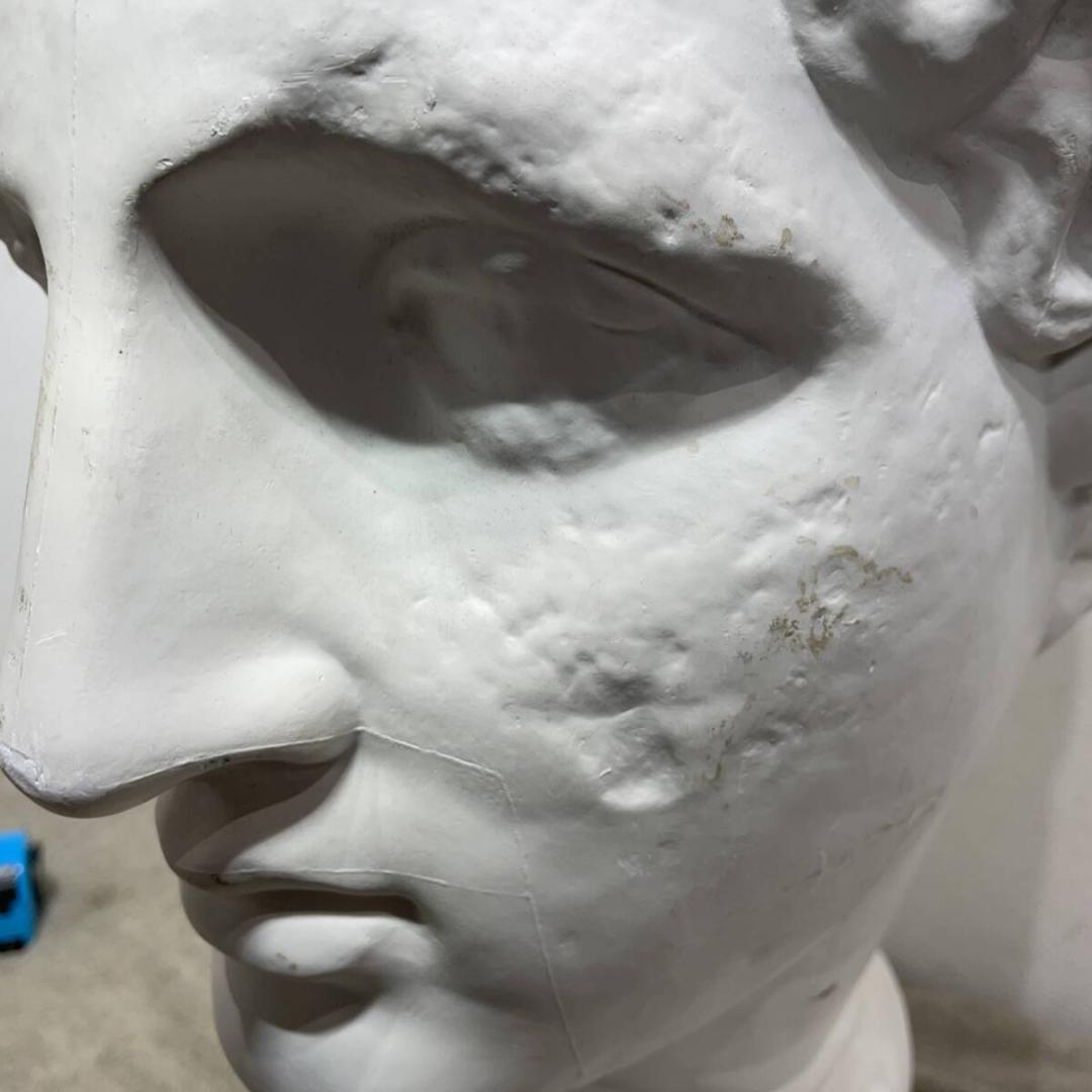 西洋 石膏像 パルテノン ラボルト デッサン 首像 アンティーク 　XＺ3374