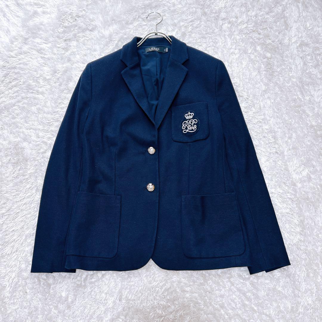 ローレンラルフローレン　テーラードジャケット　紺ブレ　ワッペン　銀ボタン