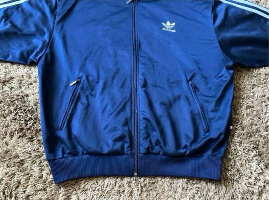 90's adidas アディダス トラック ジャケット ジャージ ネイビー 紺