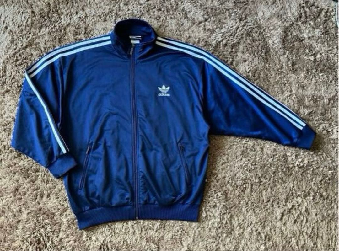 90's adidas アディダス トラック ジャケット ジャージ ネイビー 紺