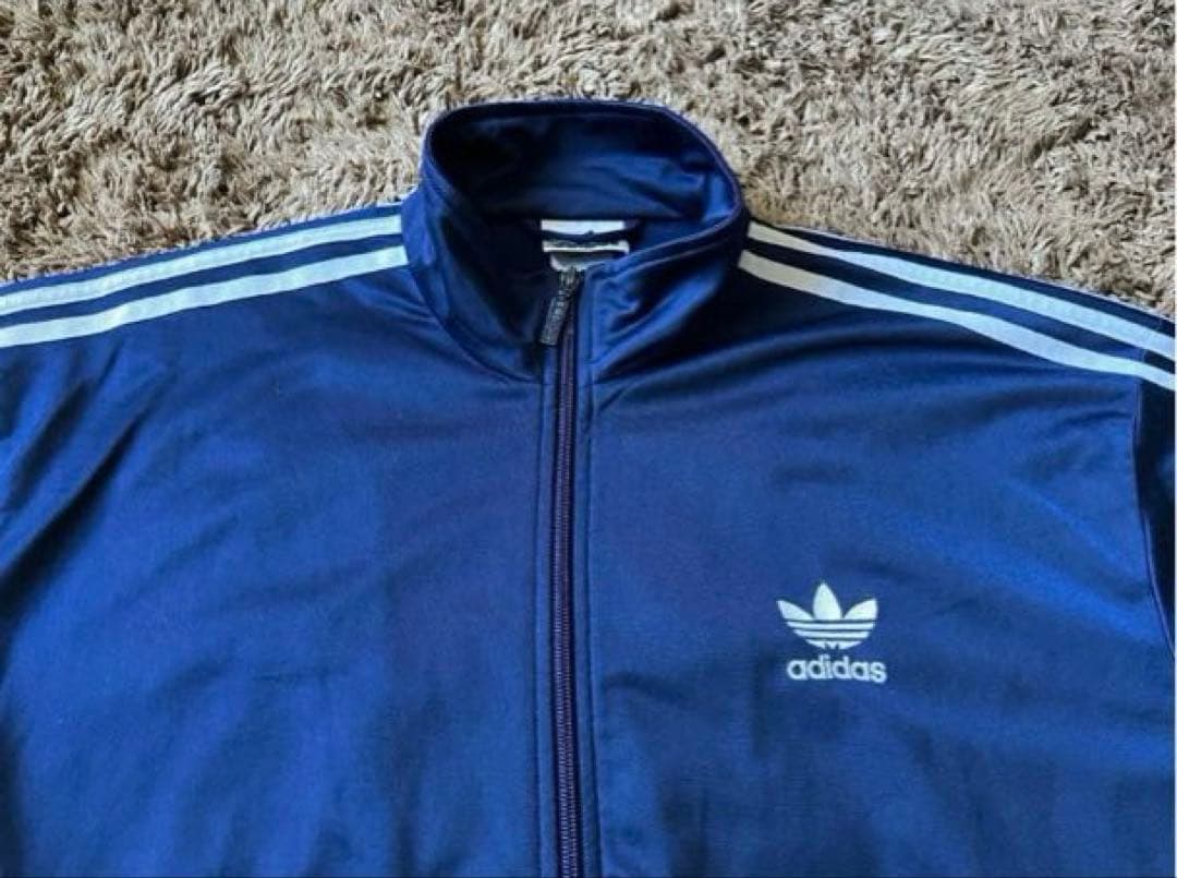 90's adidas アディダス トラック ジャケット ジャージ ネイビー 紺