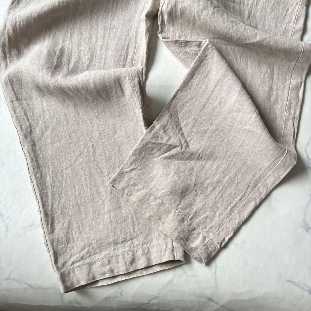 かぐれ KAGURE リネンオールインワン　長袖　ベージュ◆7079