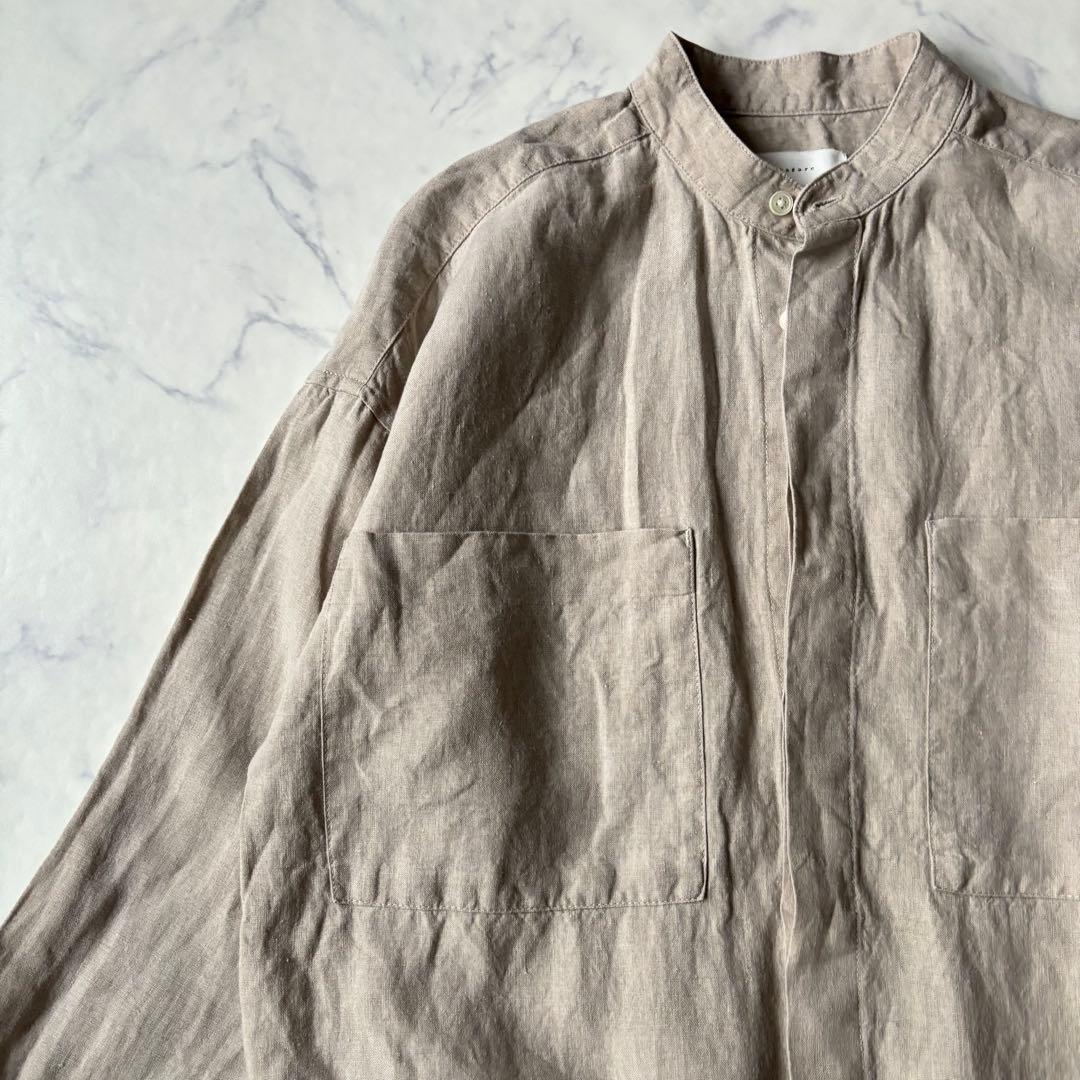 かぐれ KAGURE リネンオールインワン　長袖　ベージュ◆7079