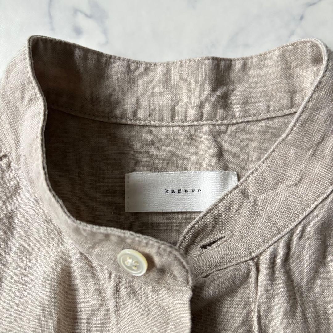 かぐれ KAGURE リネンオールインワン　長袖　ベージュ◆7079