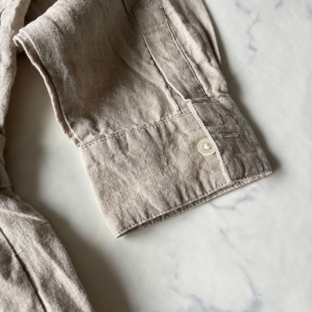 かぐれ KAGURE リネンオールインワン　長袖　ベージュ◆7079