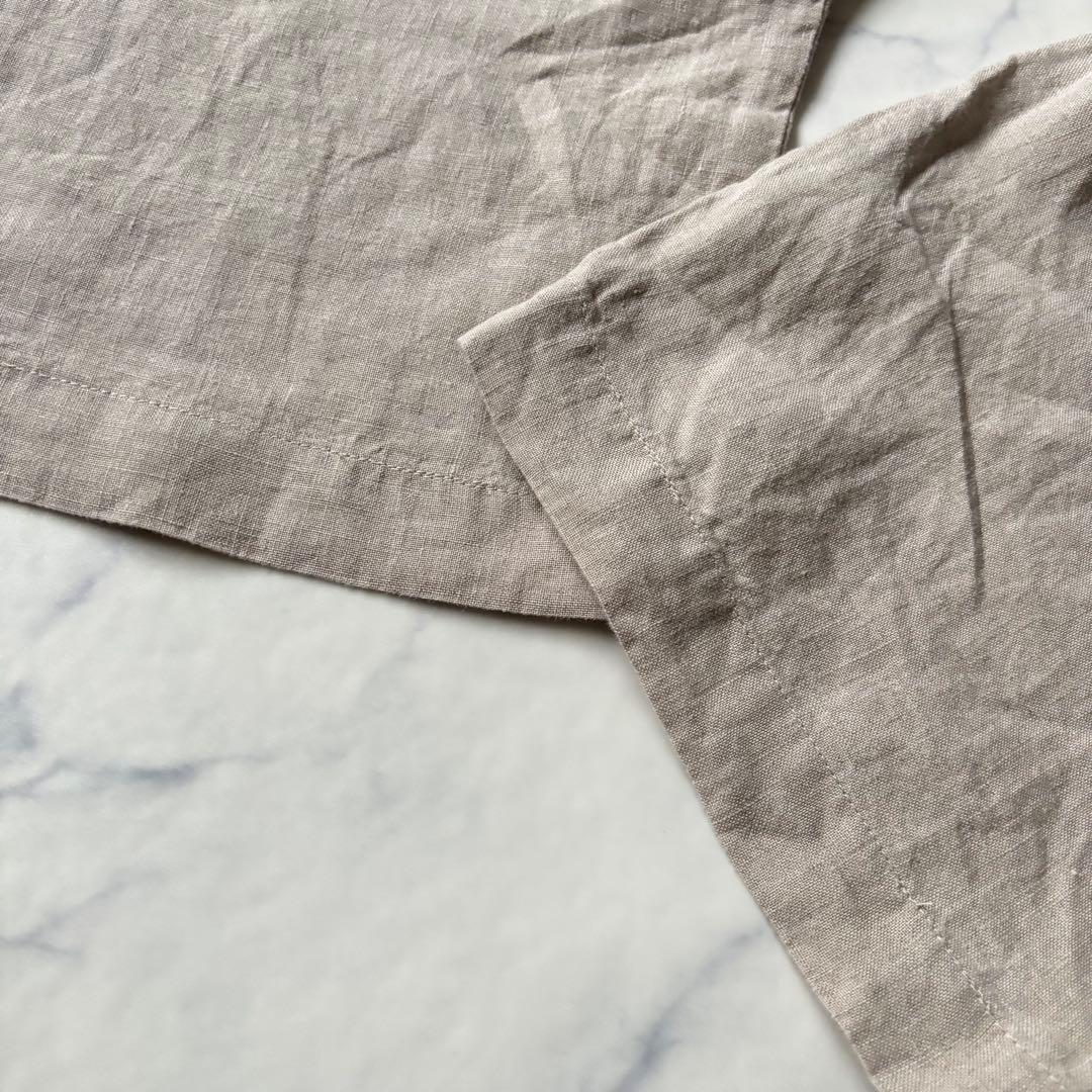 かぐれ KAGURE リネンオールインワン　長袖　ベージュ◆7079