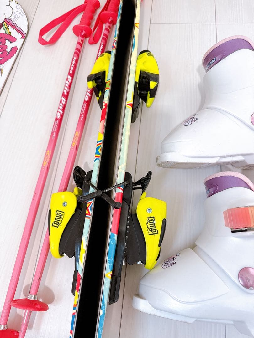 キッズ90cm スキーセット（4点　板　ビンディング　ストック　ブーツ）