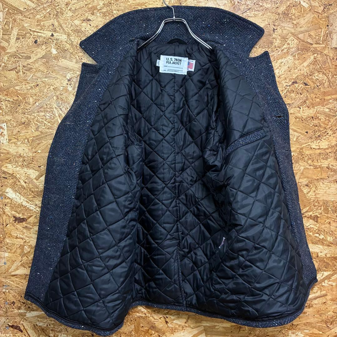 ★USA製★Schott★Pコート★740★マーブル★サイズ40★L相当★紺★