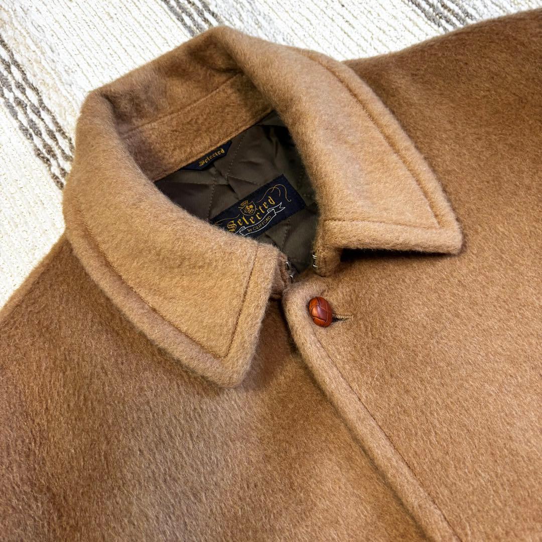 狂四郎　ビンテージ　ステンカラーコートキャメル100% イタリア生地 LL