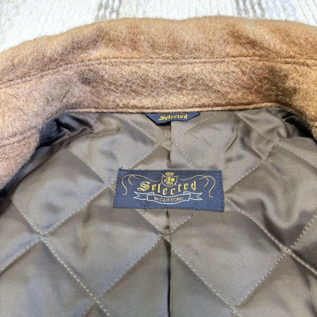 狂四郎　ビンテージ　ステンカラーコートキャメル100% イタリア生地 LL