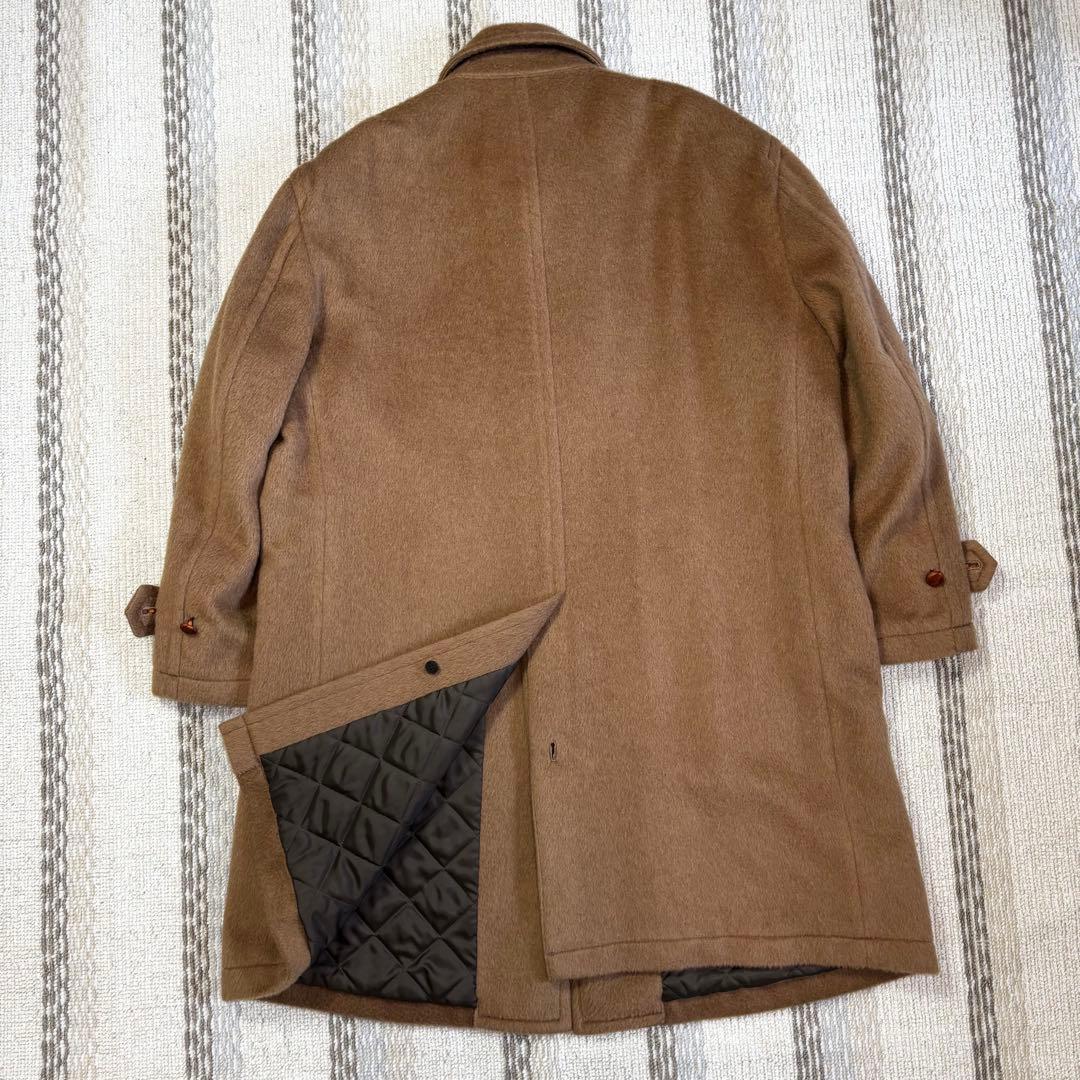 狂四郎　ビンテージ　ステンカラーコートキャメル100% イタリア生地 LL