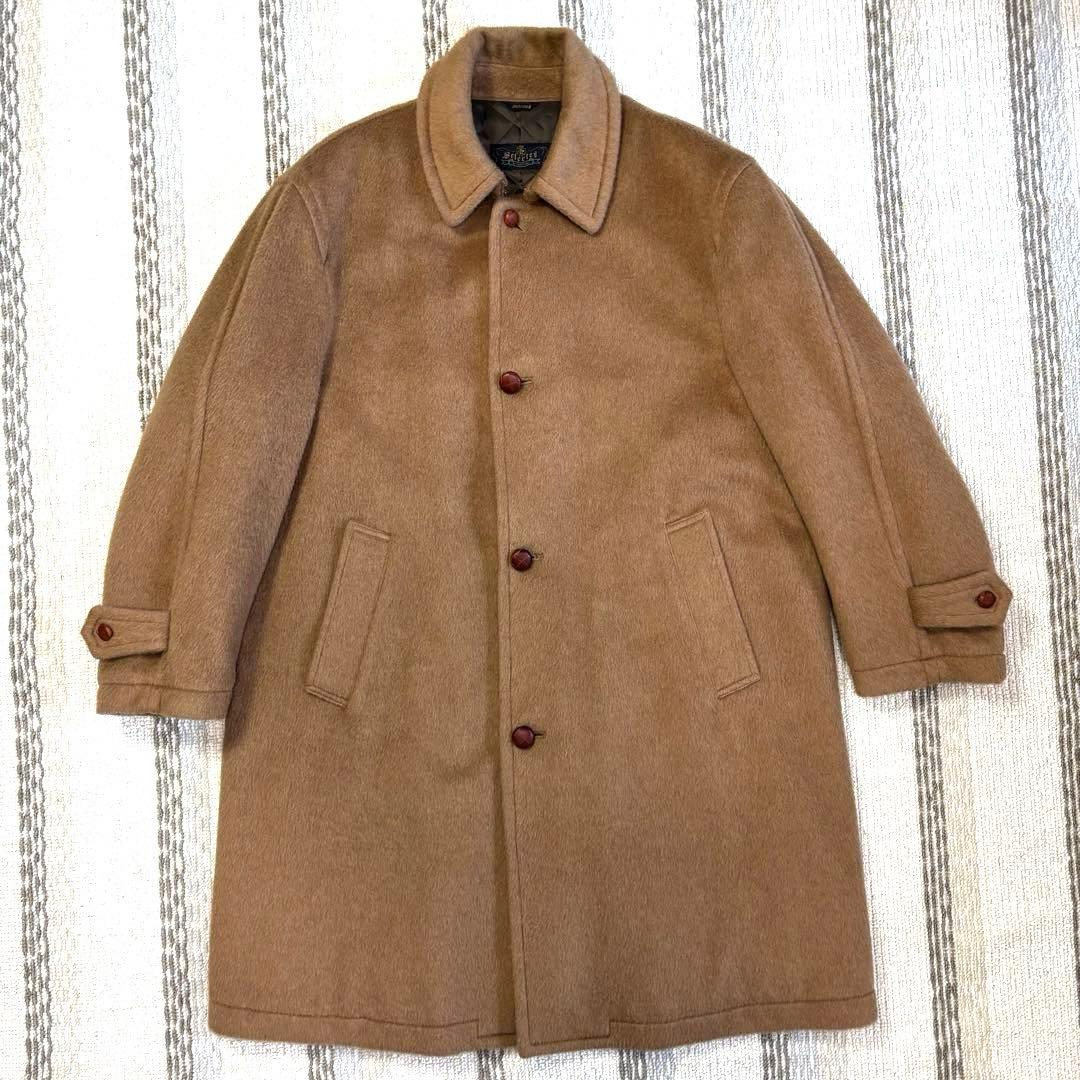 狂四郎　ビンテージ　ステンカラーコートキャメル100% イタリア生地 LL