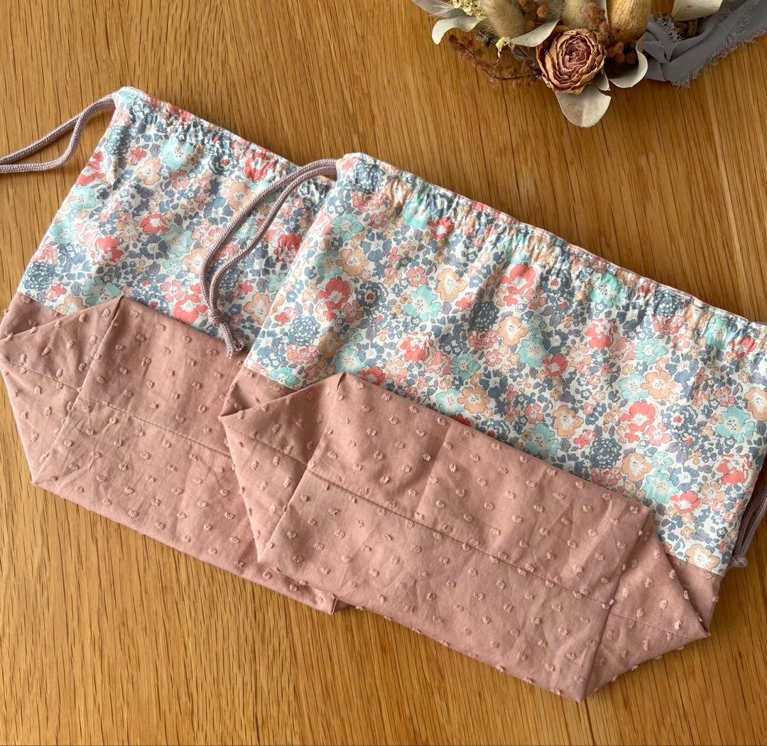 ちぃ＊リバティ生地使用＊ミシェル＊お弁当袋＊巾着