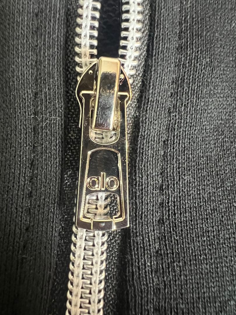 ALO YOGA ジップアップ トレーナー　スウェットブラック ML