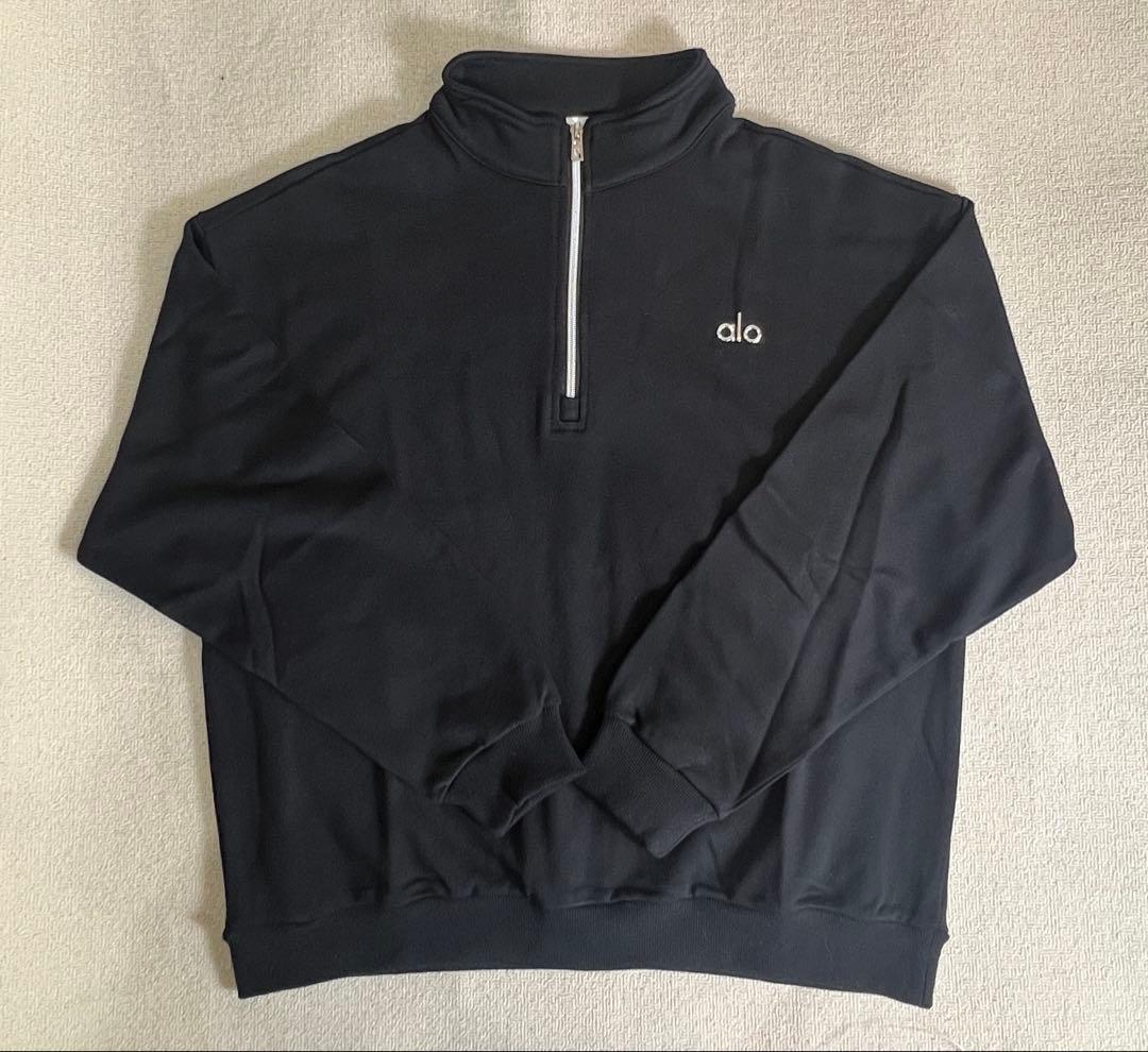 ALO YOGA ジップアップ トレーナー　スウェットブラック ML