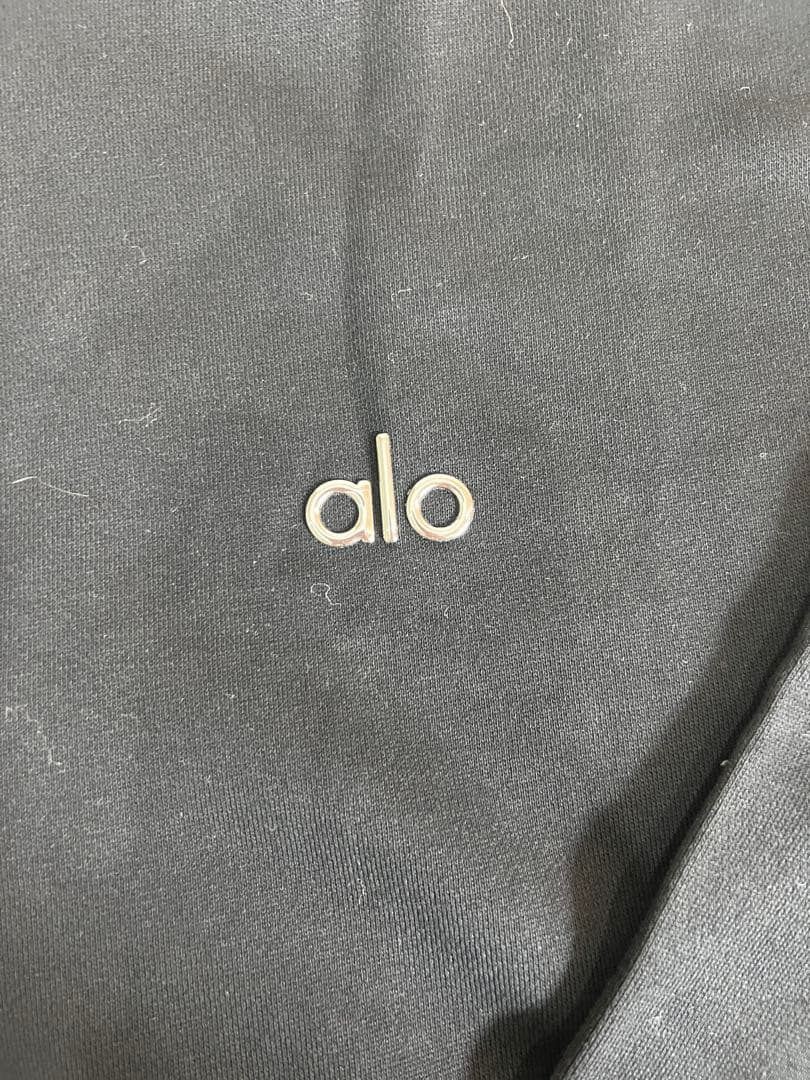 ALO YOGA ジップアップ トレーナー　スウェットブラック ML