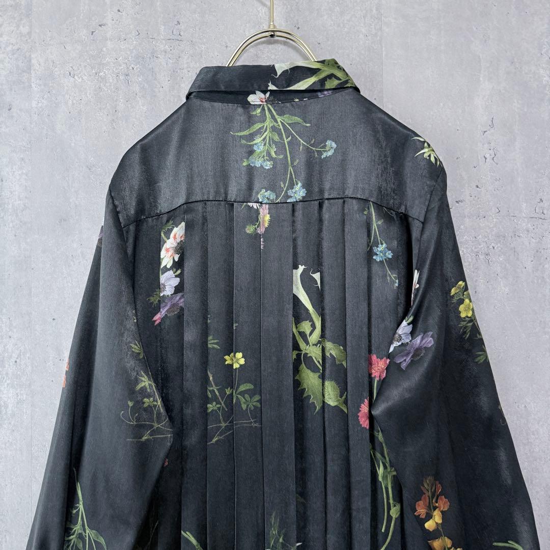 アメリヴィンテージ ボタニカルプリーツドレス ワンピース 黒 M