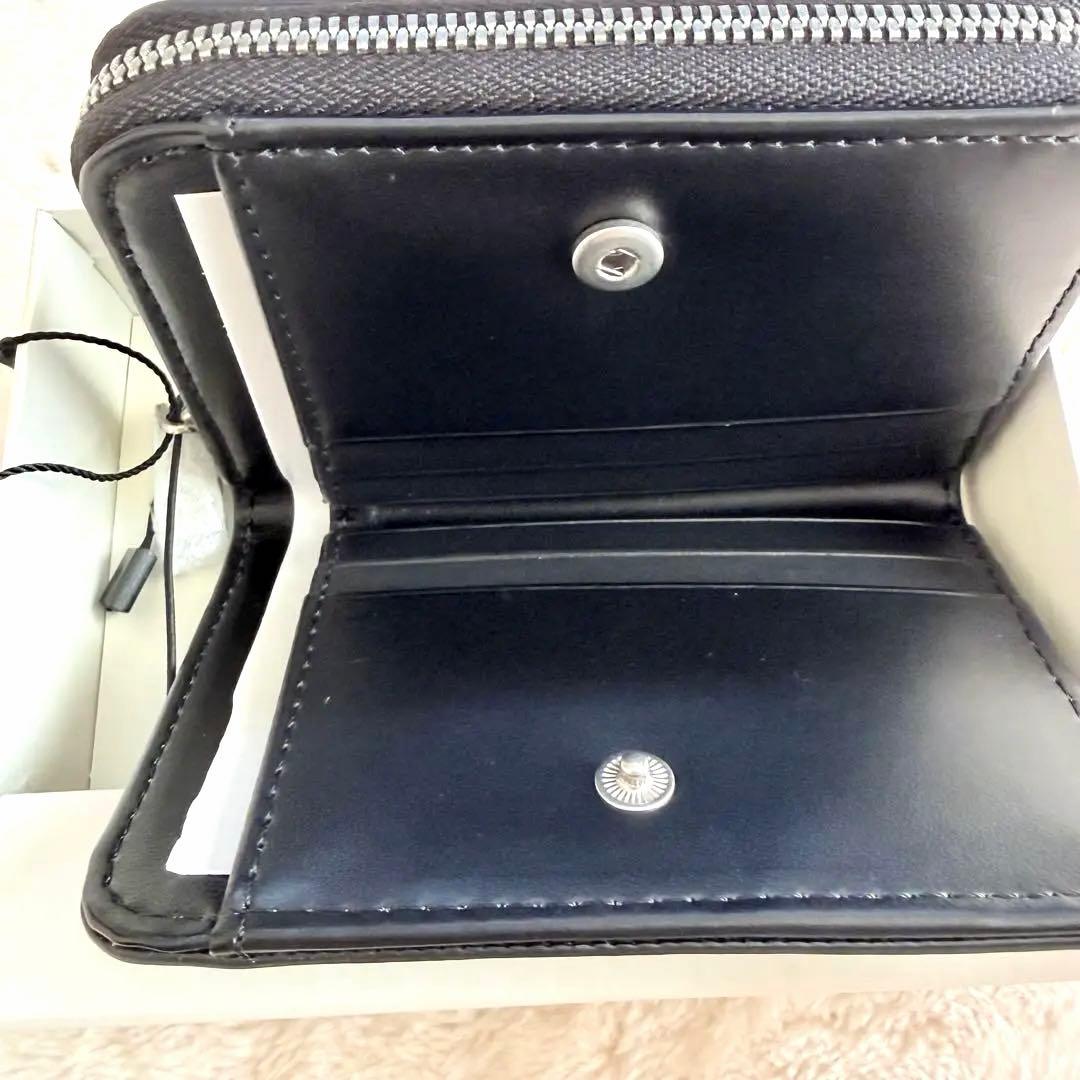 海外限定✨箱付き新品カルバンクライン CKロゴ ラウンドジップ 二つ折り財布 黒