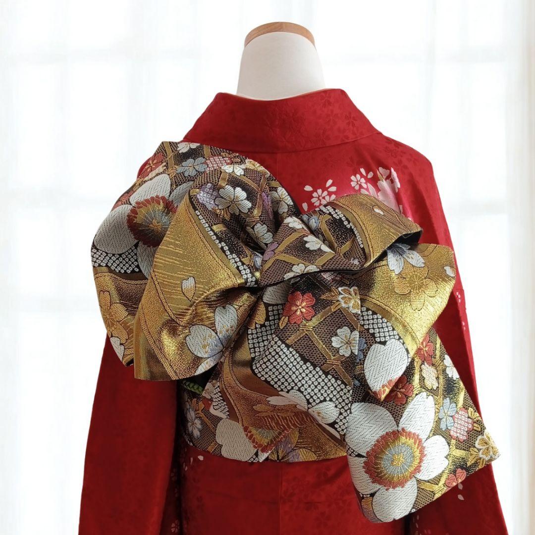 ★新年特価！値下げ★一蔵 正絹赤振袖6点セット｜桜模様入り│成人式・前撮り