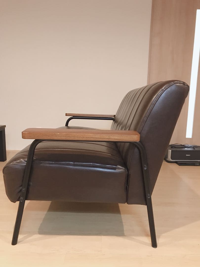 破格！レザー調ソファー♡2・3人掛け、美品、濃いブラウン