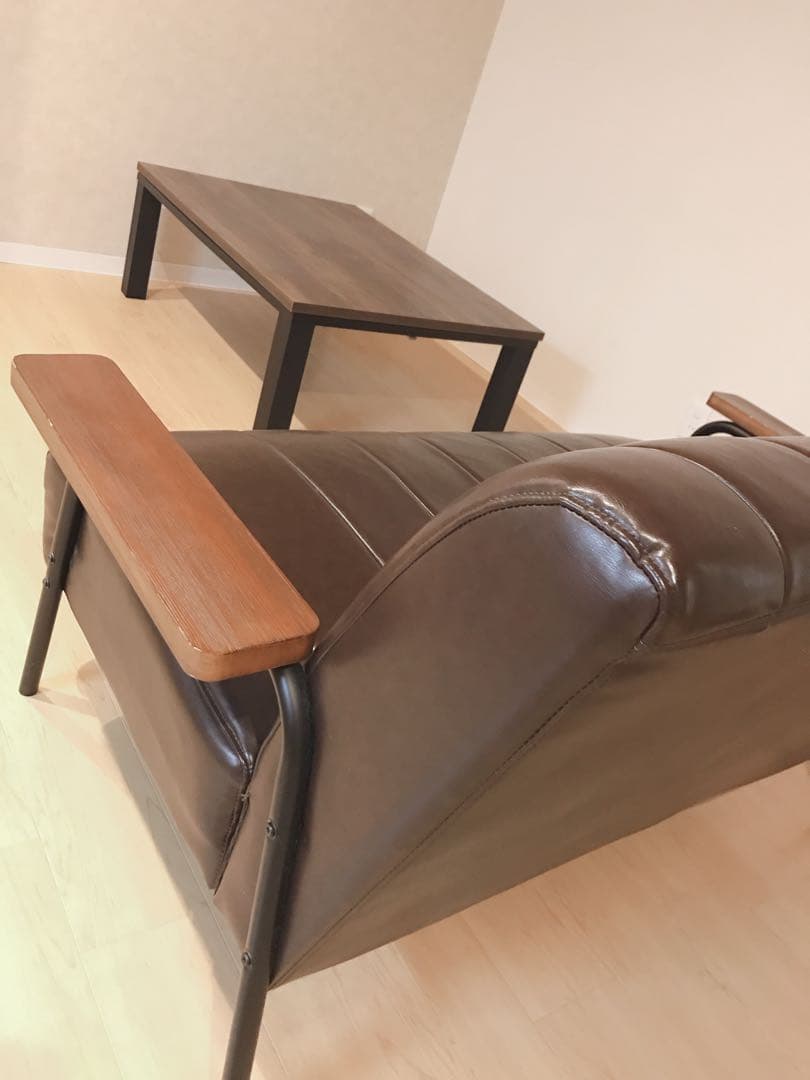 破格！レザー調ソファー♡2・3人掛け、美品、濃いブラウン