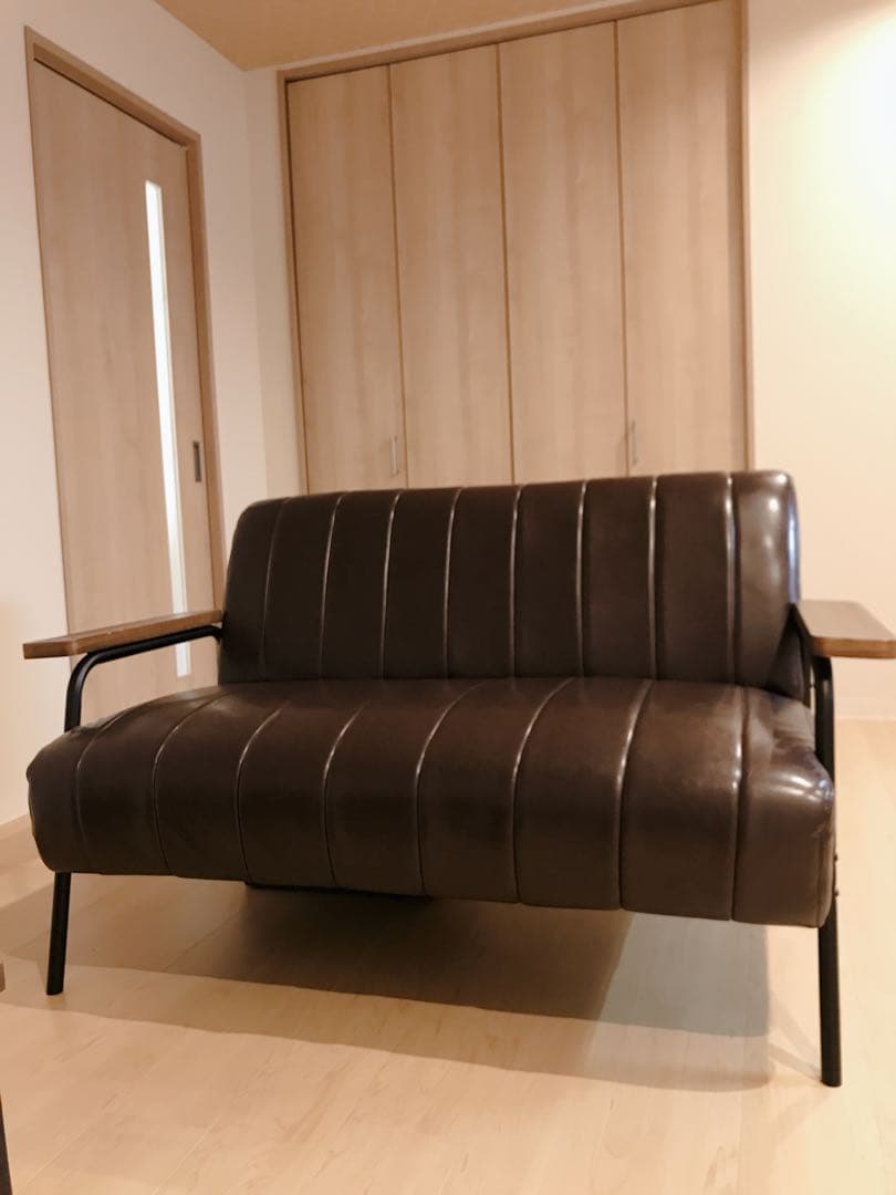 破格！レザー調ソファー♡2・3人掛け、美品、濃いブラウン