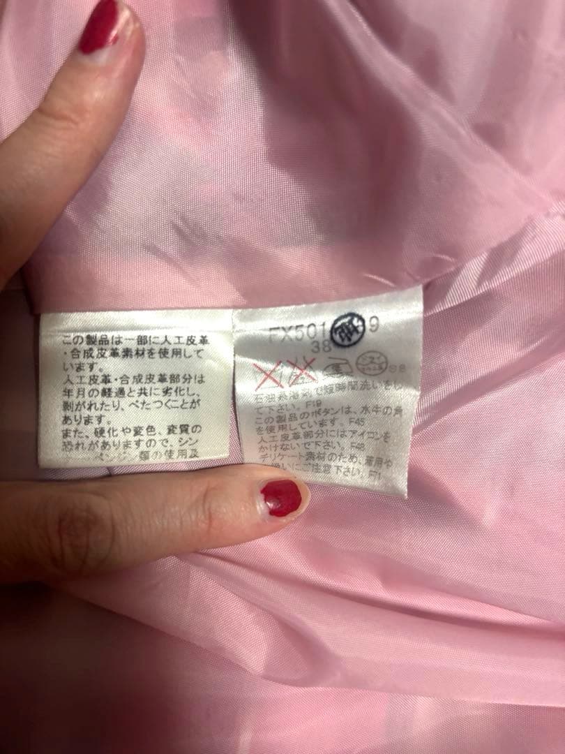 希少カラー バーバリーブルーレーベル ピンク ノバチェック 巻きスカート 38