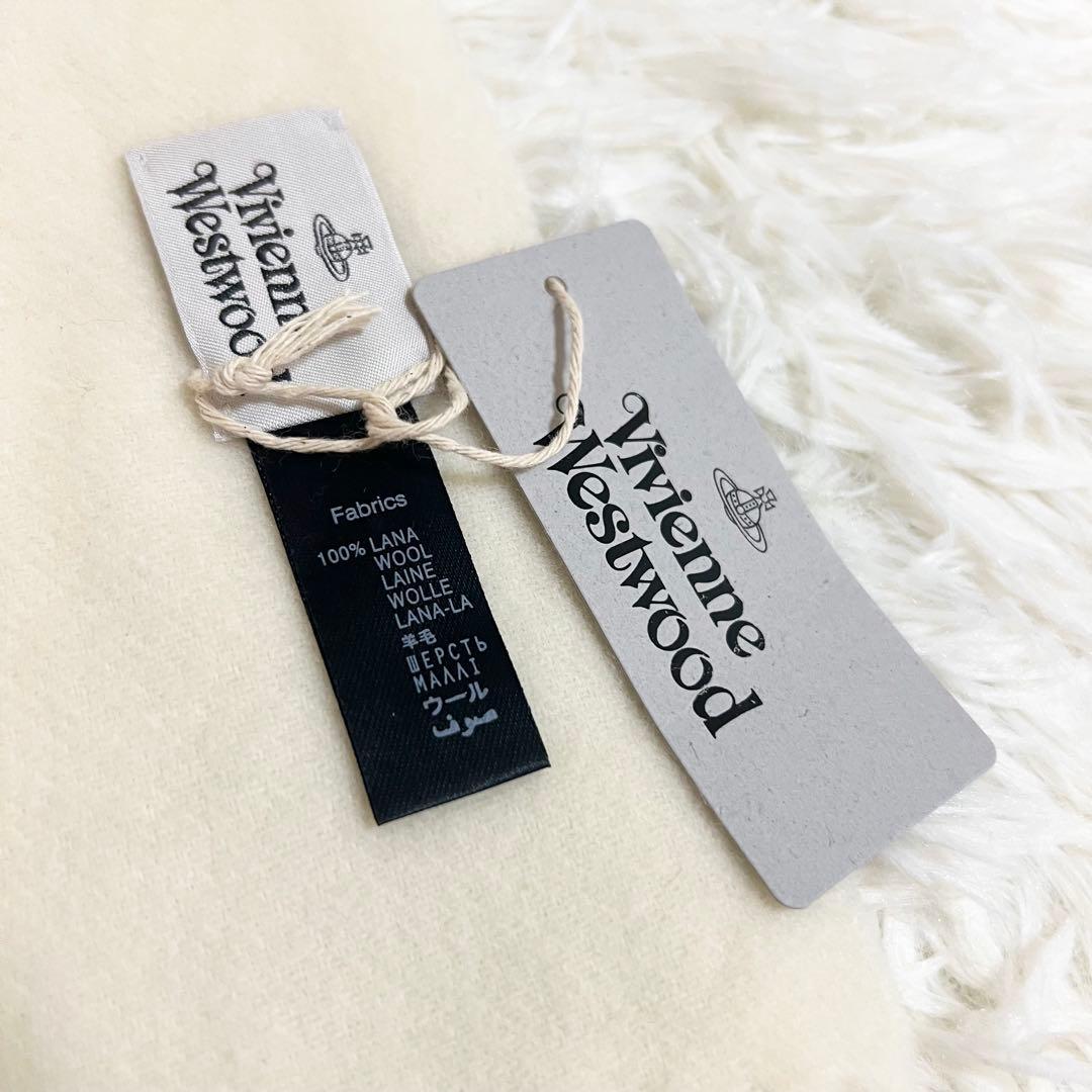 新品タグ付き✨ヴィヴィアンウエストウッド マフラー オーブ ロゴ刺繍 ホワイト