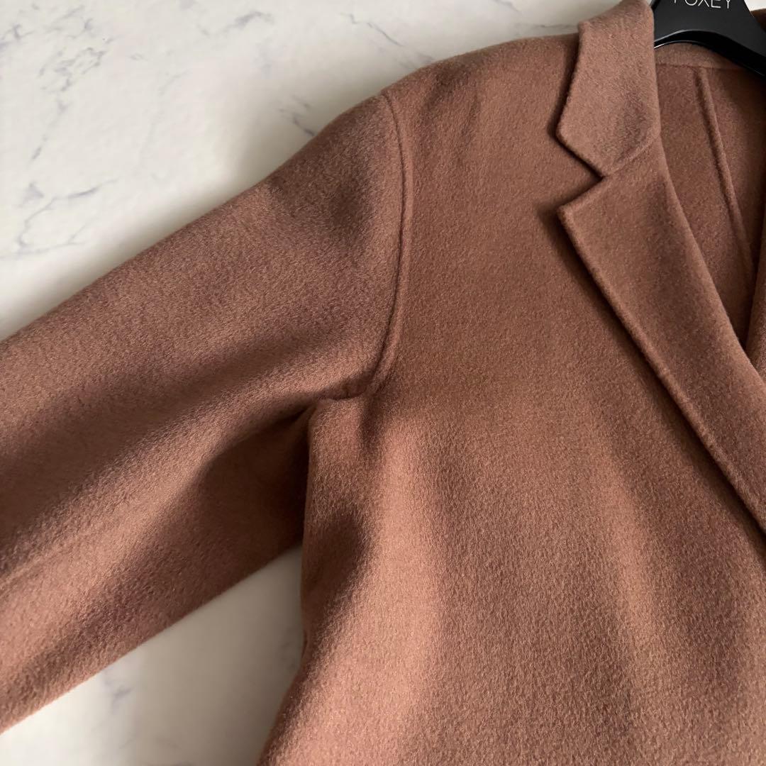 美品 ウィムガゼット リバー チェスターコート ダブルフェイス ロング丈 茶