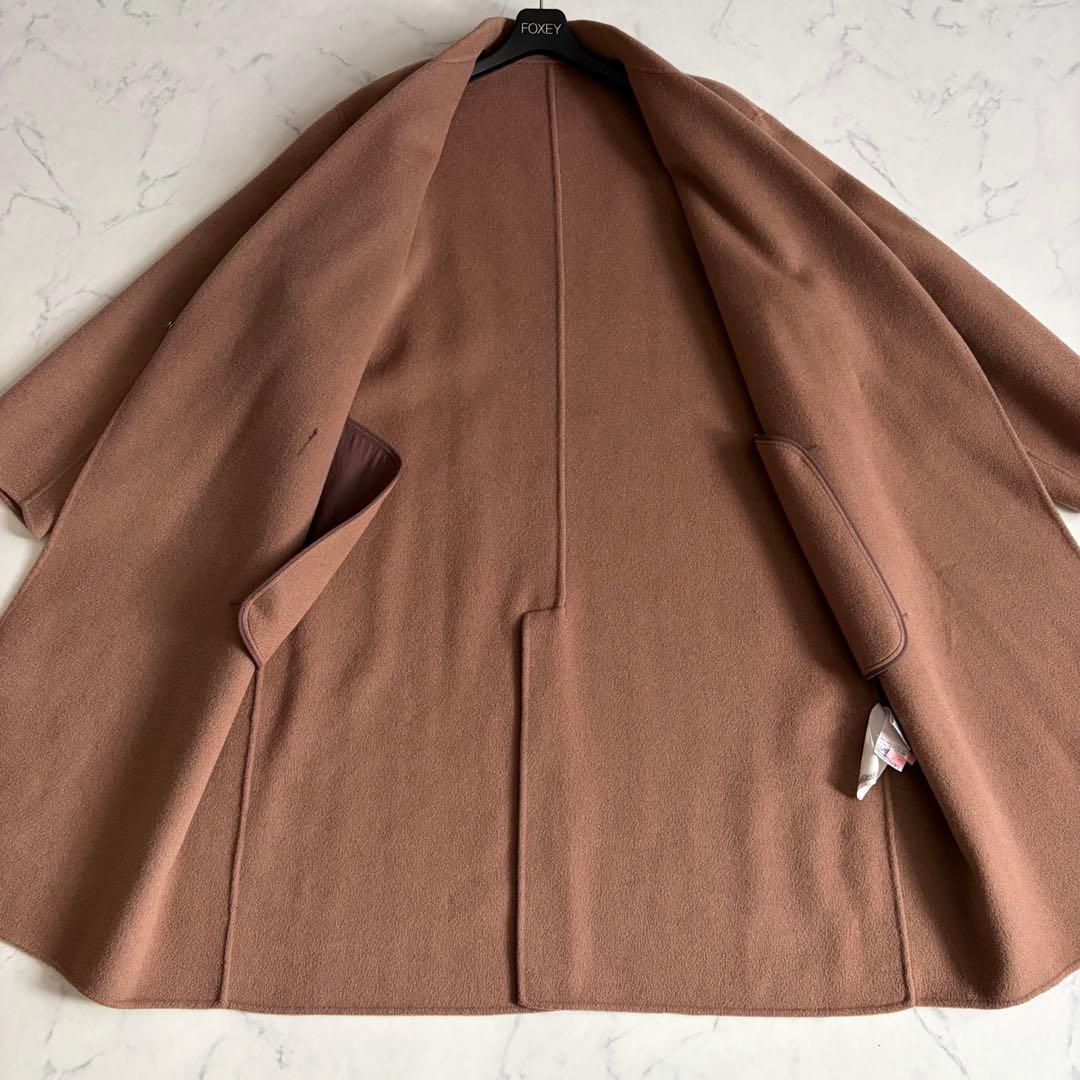 美品 ウィムガゼット リバー チェスターコート ダブルフェイス ロング丈 茶