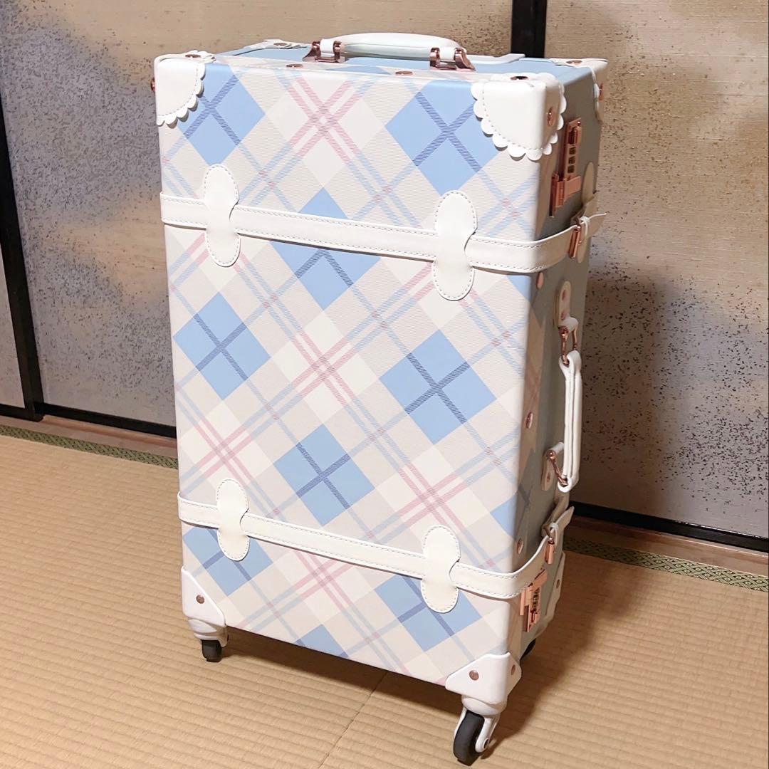 Uniwalker キャリーケース 水色 ホワイト 可愛い 姫系