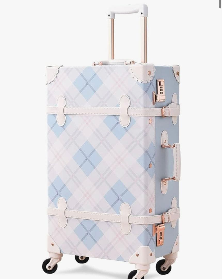 Uniwalker キャリーケース 水色 ホワイト 可愛い 姫系