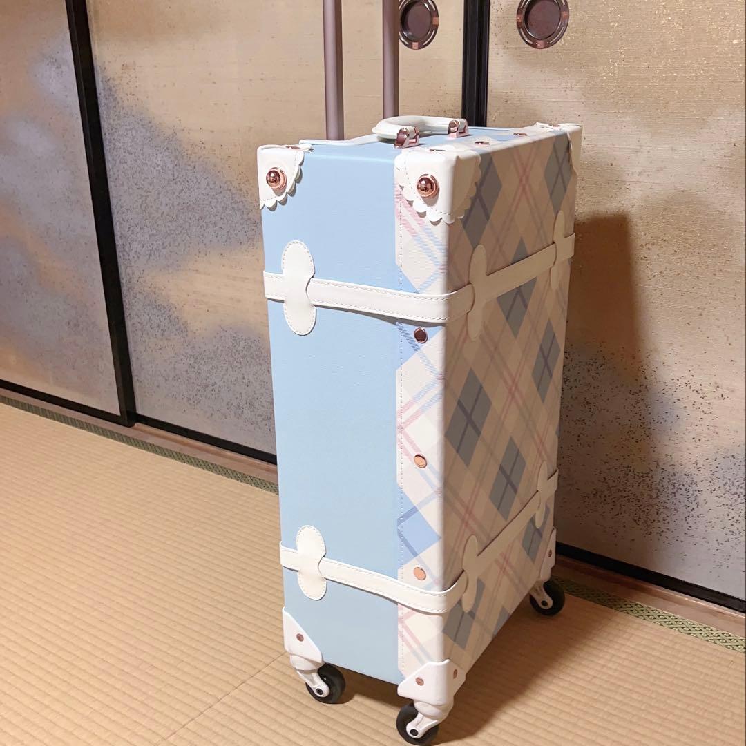 Uniwalker キャリーケース 水色 ホワイト 可愛い 姫系