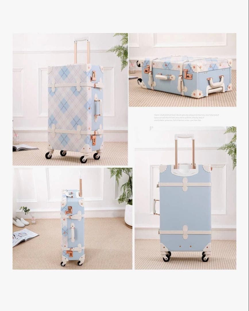 Uniwalker キャリーケース 水色 ホワイト 可愛い 姫系