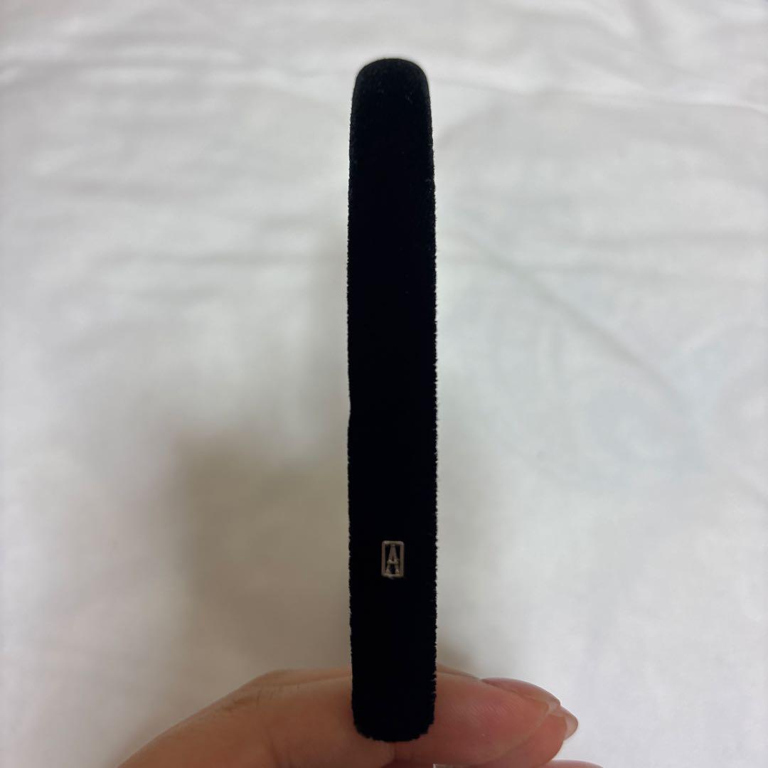 ALEXANDRE DE PARIS ブラック ベロア カチューシャ