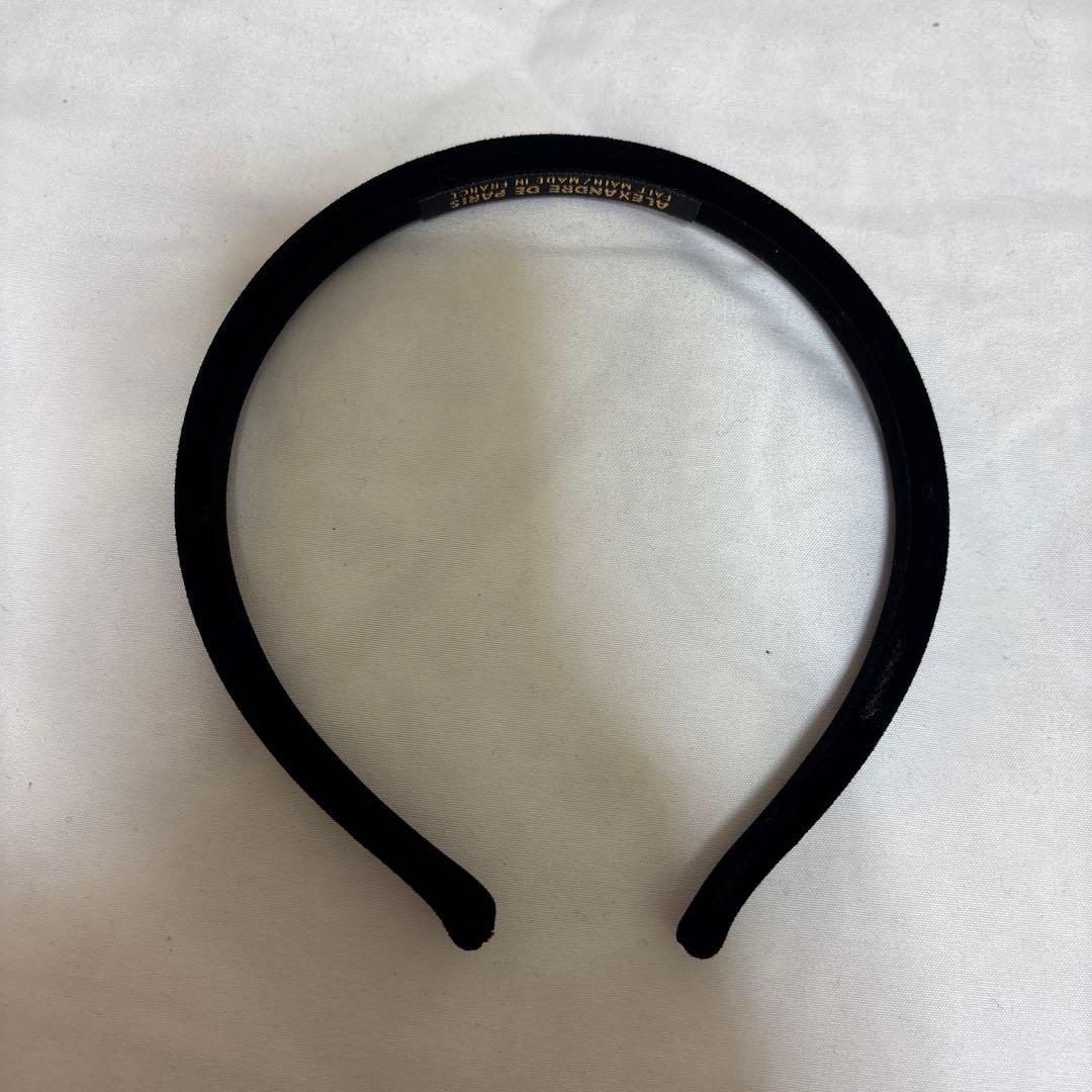 ALEXANDRE DE PARIS ブラック ベロア カチューシャ