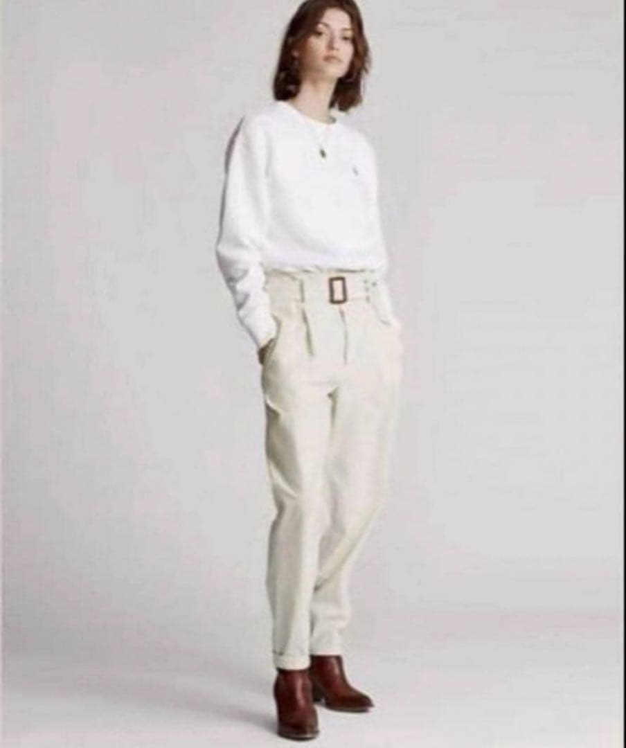 未使用級✳︎ポロラルフローレン現行タグ大人気定番スウェットトレーナーホワイト正規品