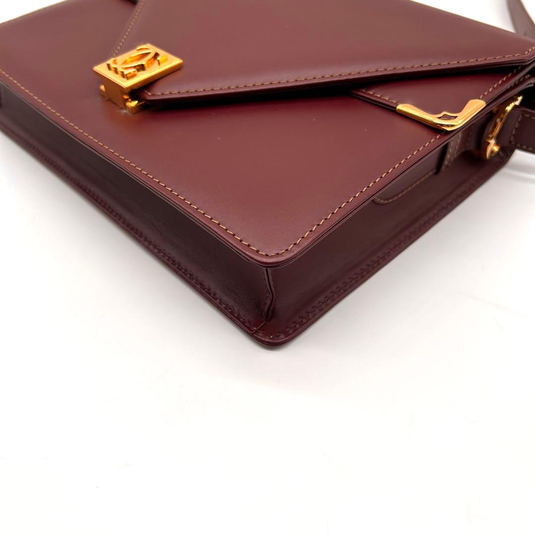 極美品 カルティエ Cartier マストライン ショルダーバッグ ボルドー