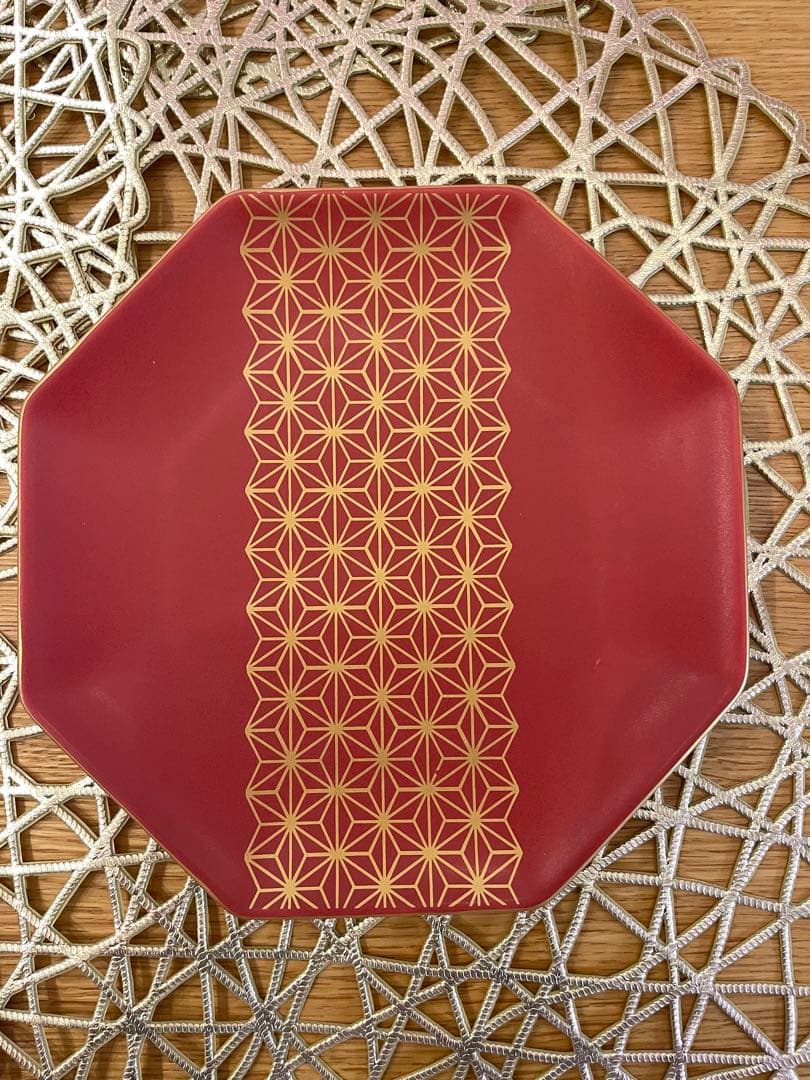 お正月　八角形の皿 5枚セット　ナチュラルキッチン　スリコ　お節　テーブルコーデ