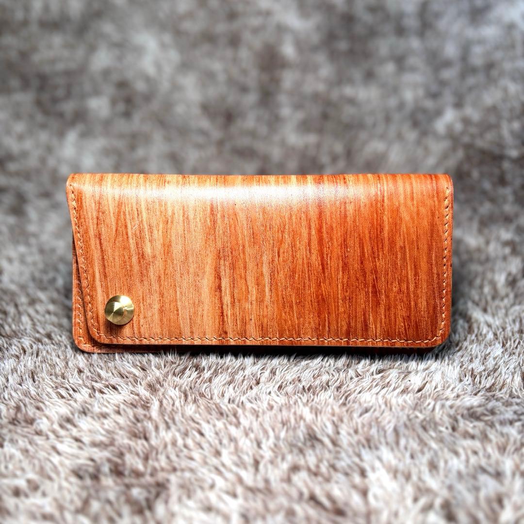 ◎個性重視.スナップロック.柿渋トラッカーウォレット.ロング2層◎