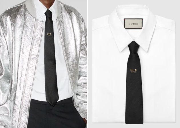 新品◇グッチ ホースビット ネクタイ ブラック 大剣7cm シルクジャガード箱付