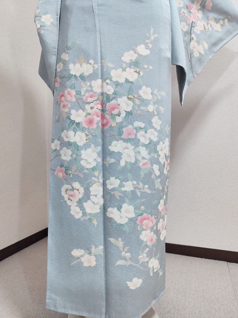 ❰6572❱ フルセット　訪問着　灰水色　袋帯　入学式　卒業式　三松シルクケア