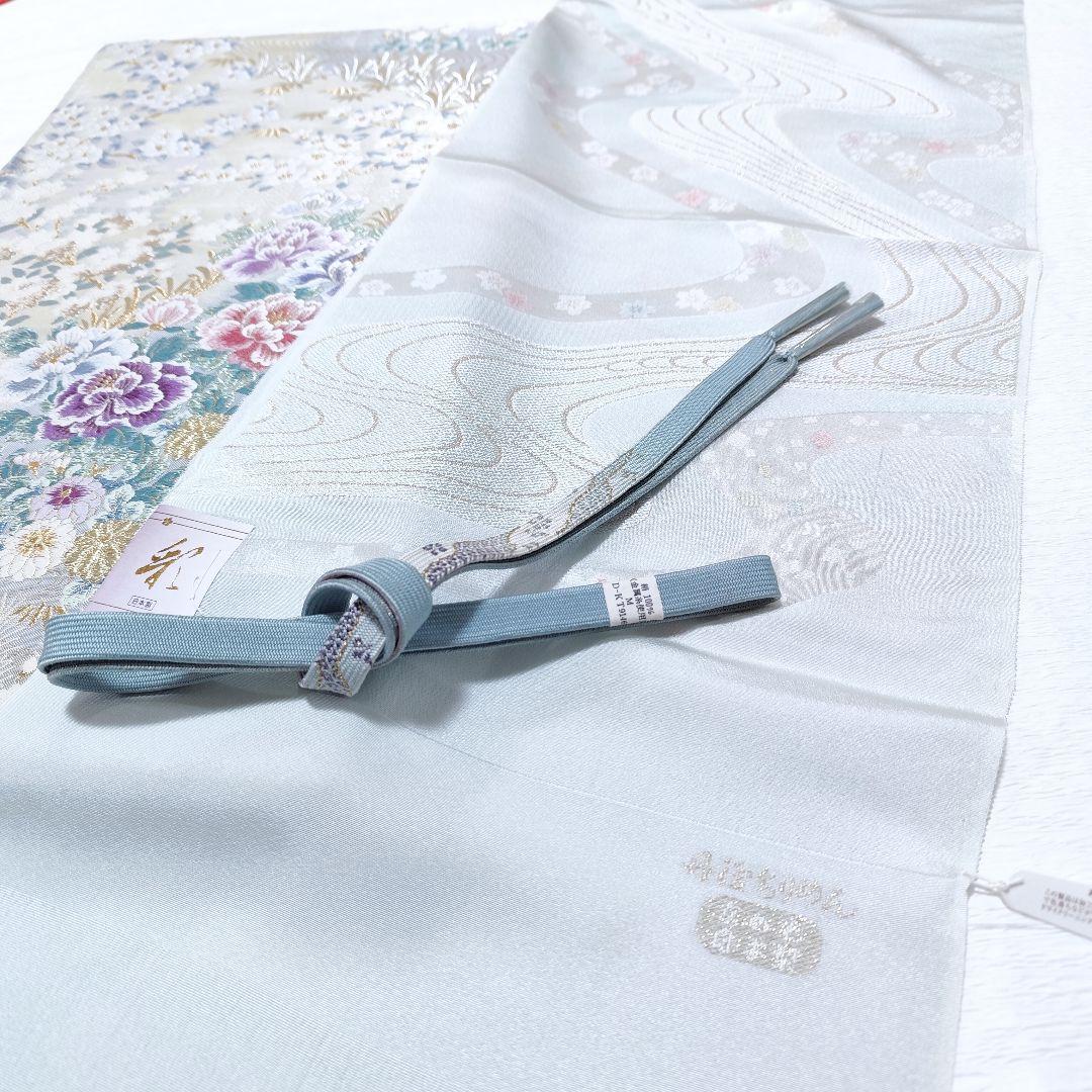 ❰6572❱ フルセット　訪問着　灰水色　袋帯　入学式　卒業式　三松シルクケア