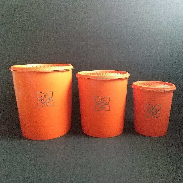 昭和レトロ タッパーウエア オレンジ色３個