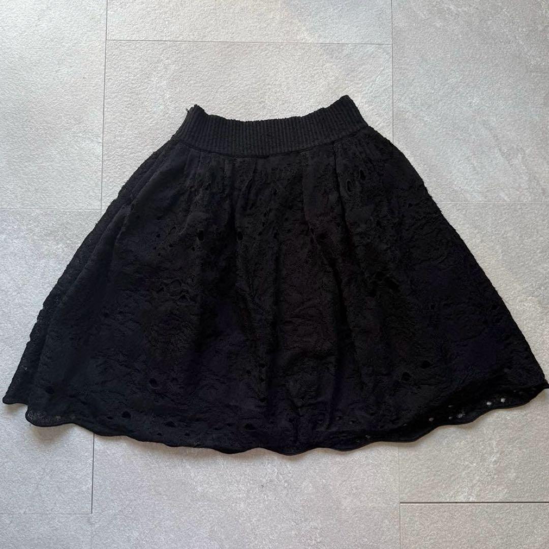 CHANEL ココマーク ニットチュチュバルーンスカート 34 黒